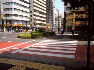 世界堂近くの横断歩道